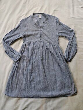 Thyme Maternity Blue Striped Dress | XS | Pockets | Nursing-Friendly